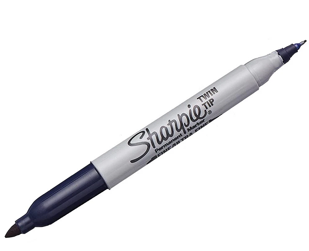 Sharpie Twin Tip Permanent Marker Pen Navy Blue Ultra Fine and fine Tips