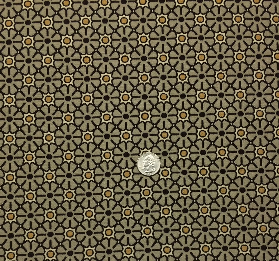 ROBERT ALLEN POLKA FLORAL BEIGE TAN DOTS JACQUARD UPHOLSTERY FABRIC BY YARD 54"W - Image 3 of 4