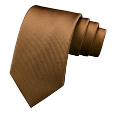 Branduce 3.15"  8cm  Men's Solid Color Formal Woven Necktie  Gift Box Brown
