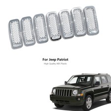 7pcs Chrome Insert Grille Mesh Grill Cover Bezel For Jeep Patriot Accessories