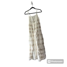 Aerie Maxi Dress Tie Dye Sundress Cream Beige Cottagecore Boho Size Medium