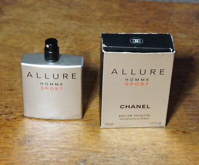 Allure Homme Sport EDT Empty Bottle & Box. 1.7 fl. oz. Spray. NO PERFUME
