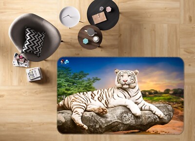 3D Animal White Tiger NBC1194 Game Rug Mat Elegant Photo Carpet Mat Romy 2023