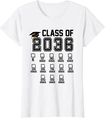 Kindergarten Class Of 2036 Grow with Me Boys Girls Ladies' Crewneck T-Shirt