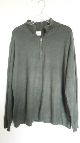 Men's COLUMBIA 1/2 Zip Pullover Long Sleeve Olive Green SWEATER Size XL