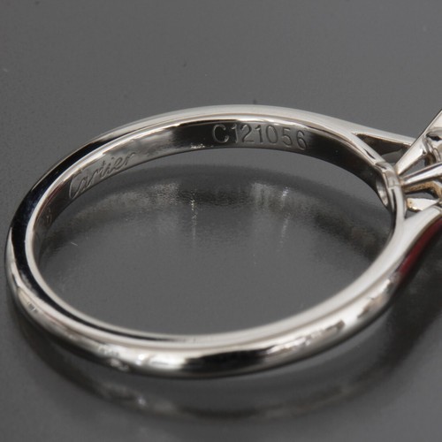 Cartier Ring Diamond 0.38ct US4 (47) pt950 Box Solitaire Newly Polished 6161A - Picture 4 of 8