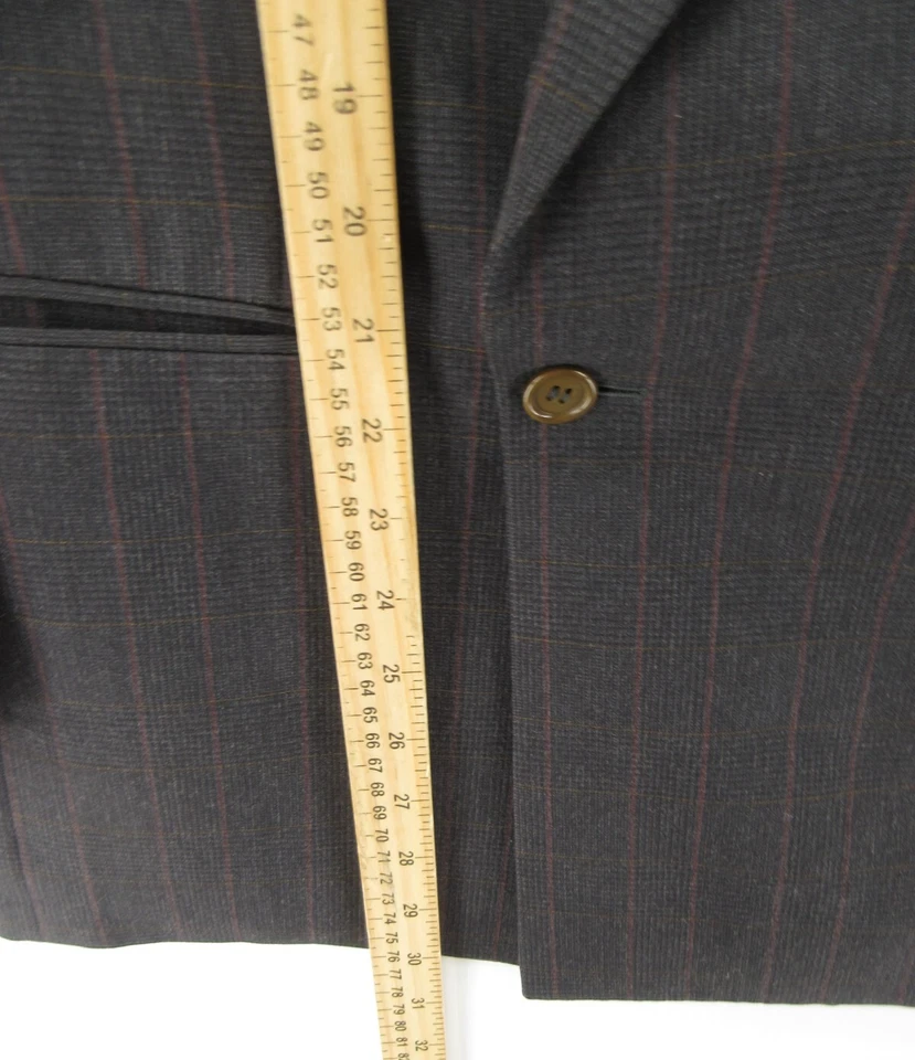 Cerruti 1881 Sport Coat Men 38 Gray Blazer Wool Double Breasted Mob Style 48 * - Image 4 of 4