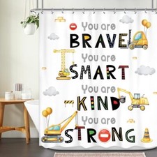 Kids Construction Shower Curtain 60Wx72L Inch 60"W x 72"L Pack of 1 A Kid 6