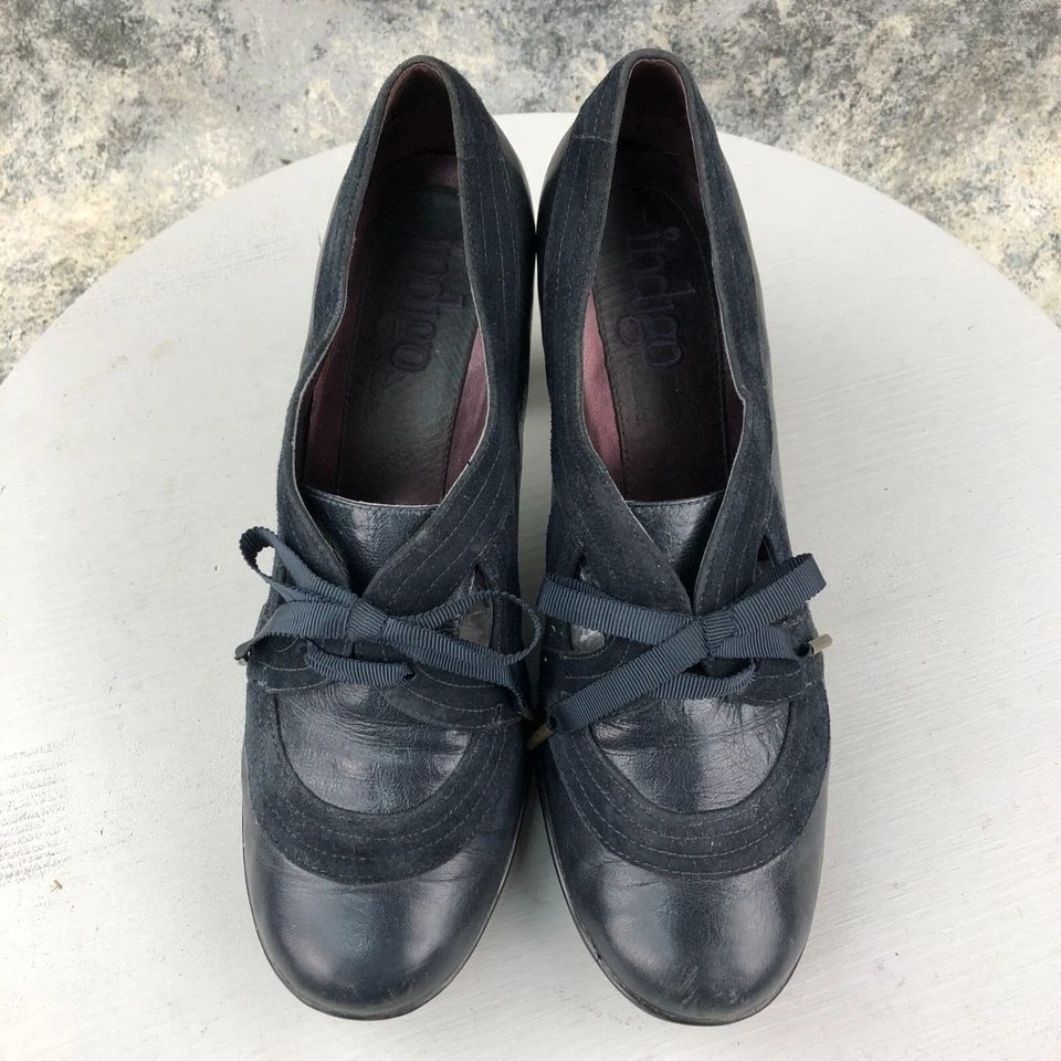 Indigo by Clarks Women's Size 10M Lea Jungle Java Black Leather High Heel Pumps - Image 3 of 4