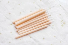 Beeswax and Olive Wax Birthday Bento Cake Pale Orange Thin Candles