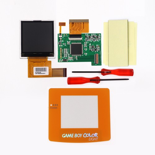 GameBoy Color GBC High light backlight LCD Kits+Luminous Fonts Glass Screen Lens - Picture 10 of 13
