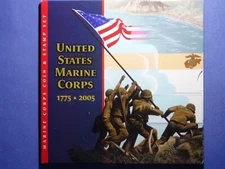 2005 Marine Corps Commemorative Silver Dollar and Stamp set