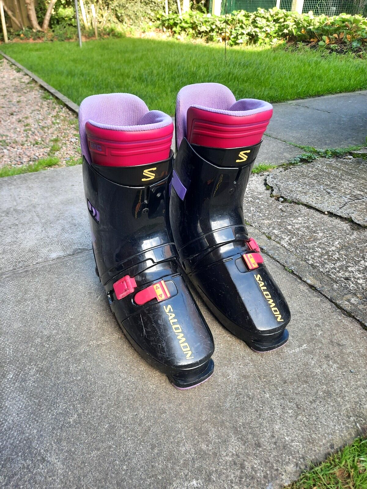 Scarponi da sci Salomon SX72 HTC taglia 360 retrò vintage anni 90 viola nero