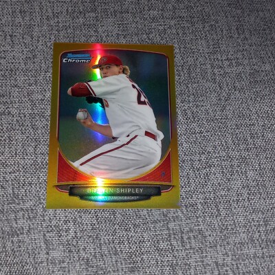 2013 Bowman Chrome Minis Gold Refractor Rookie #50 Braden Shipley RC #D / 50