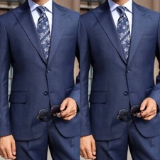 Business Mens' Suits Offical Peak Lapel 2Pcs Menstyle Workwear Jacket Blazer