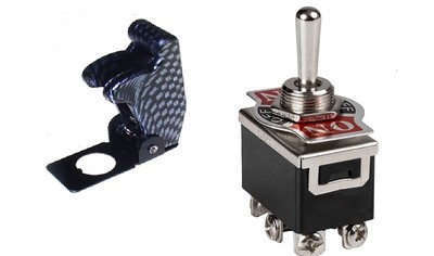 1 PC DPDT HEAVY DUTY TOGGLE SWITCH 20AMP@125VAC CARBON COVER # ST77/66-5014