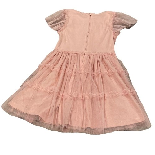 Rare Editions Pink Tulle Dress with Floral Embroidery. Kids X-Large - Picture 2 of 5