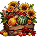AUTUMN HARVEST-Pumpkins Apples Sunflowers-COUNTED Cross Stitch KIT — photo 1
