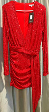 NWT Fashion Nova Center Stage Red Sequin Mini Dress - Size L - NWT's - Sparkler