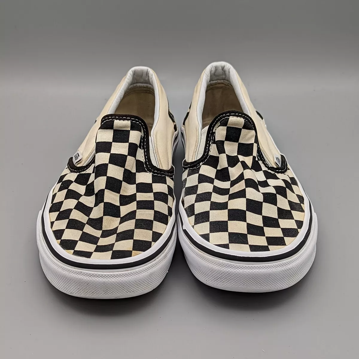 Vans cream shop checkered
