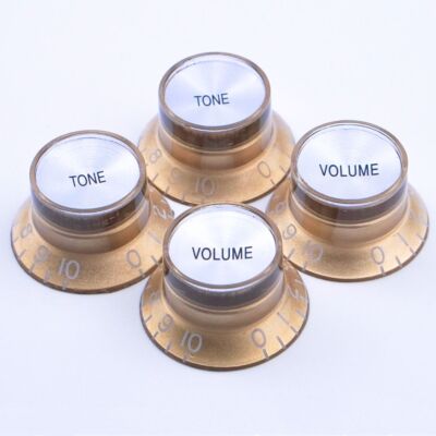 Top Hat Bell Reflector Knob Volume Tone for Gibson Epiphone LP SG-Gold Silver
