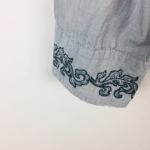 Guess Vintage Pearl Snap Button Front Shirt Mens Size Large Cotton Embroidery - Picture 6 of 11
