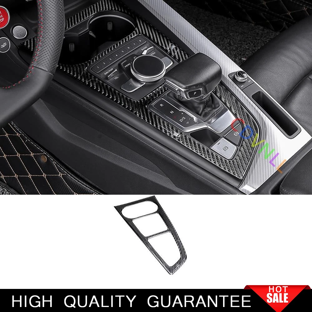 For Audi A4 A5 2017-21 Real Carbon Fiber Central Console Gear Shift Frame Trim