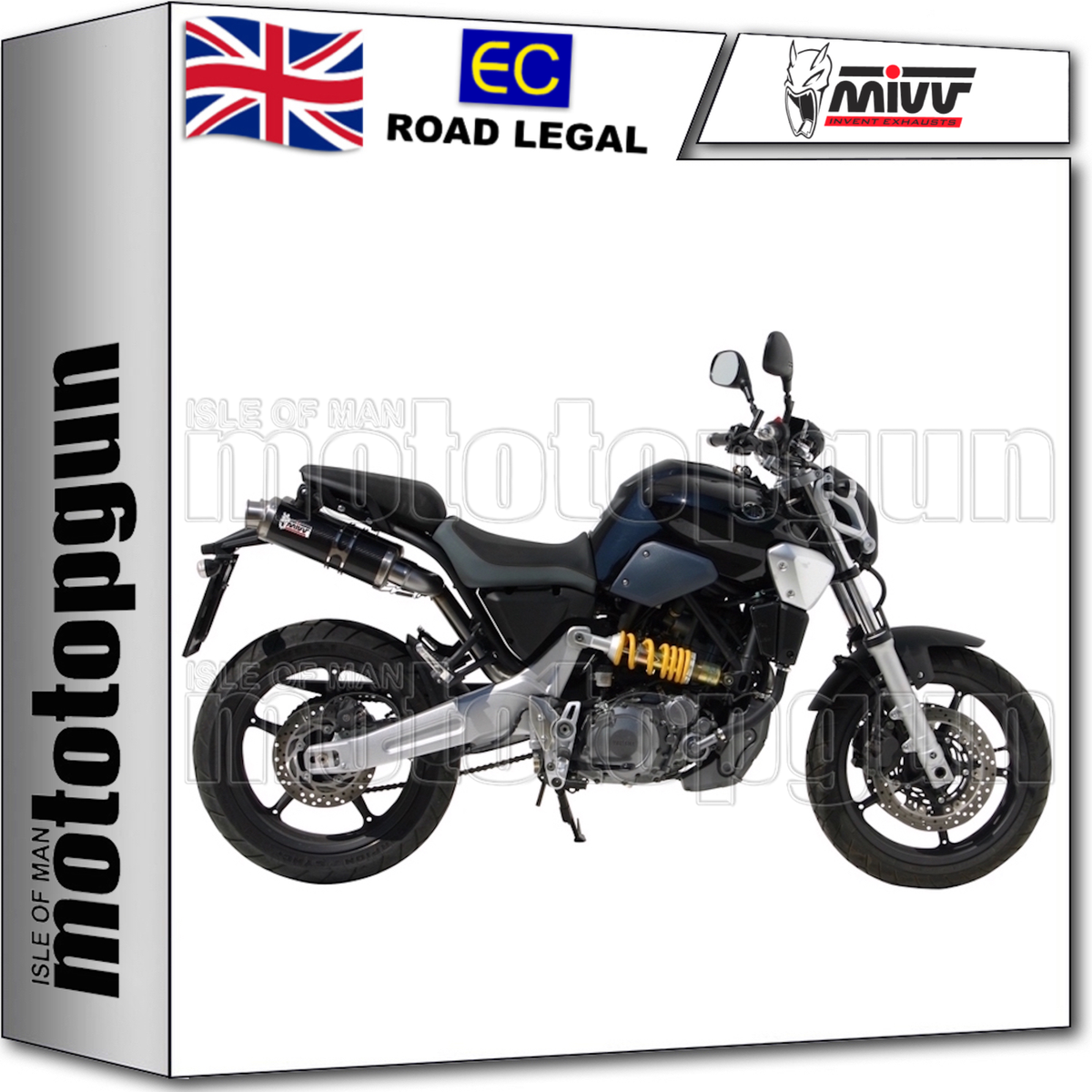 MIVV 2 EXHAUST GP CARBON UNDERSEAT YAMAHA MT-03 MT03 660 2010 10