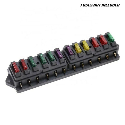 12 Wege 12 V 24 V Auto Stromverteilung Klinge Sicherung Halter Box Block Panel - Bild 3 von 9