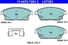 ATE 13.0470-7263.2 brake pad set, disc brake for Chevrolet, Opel, Vauxhall