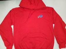 20405 Mens BUFFALO BILLS Pullover Hooded Hoodie SWEATSHIRT RED All Sizes