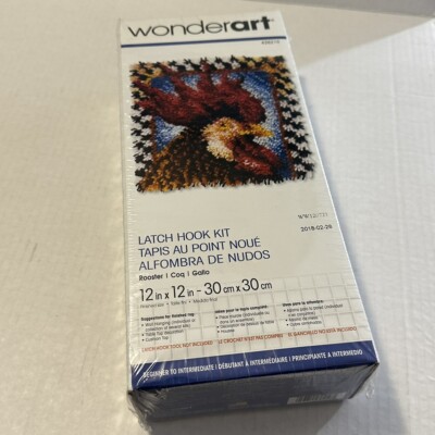 NEW Wonderart Latch Hook Kit 12''X12'' Rooster Craft Kit 426210 Sealed
