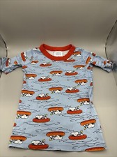 Hanna Andersson Peanuts Snoopy Woodstock Pajama TOP Cotton 120 6-7 Short Sleeve