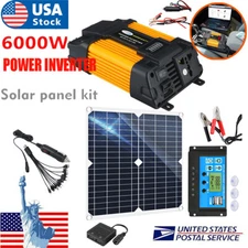 6000W Complete Solar Panel Kit Solar Power Generator 100A Home 110V Grid System