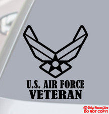 U.S. AIR FORCE VETERAN Vinyl Decal Sticker Car Window Military Combat Retired
