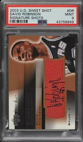 2003 U.D. SIGNATURE SHOTS DAVID ROBINSON PATCH AUTO PSA 9 POP 1 OF 4 NONE HIGHER - Picture 4 of 4