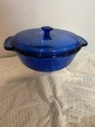 VINTAGE Anchor Hocking Glass Cobalt Blue Casserole Dish 2 Quart 9" With Lid