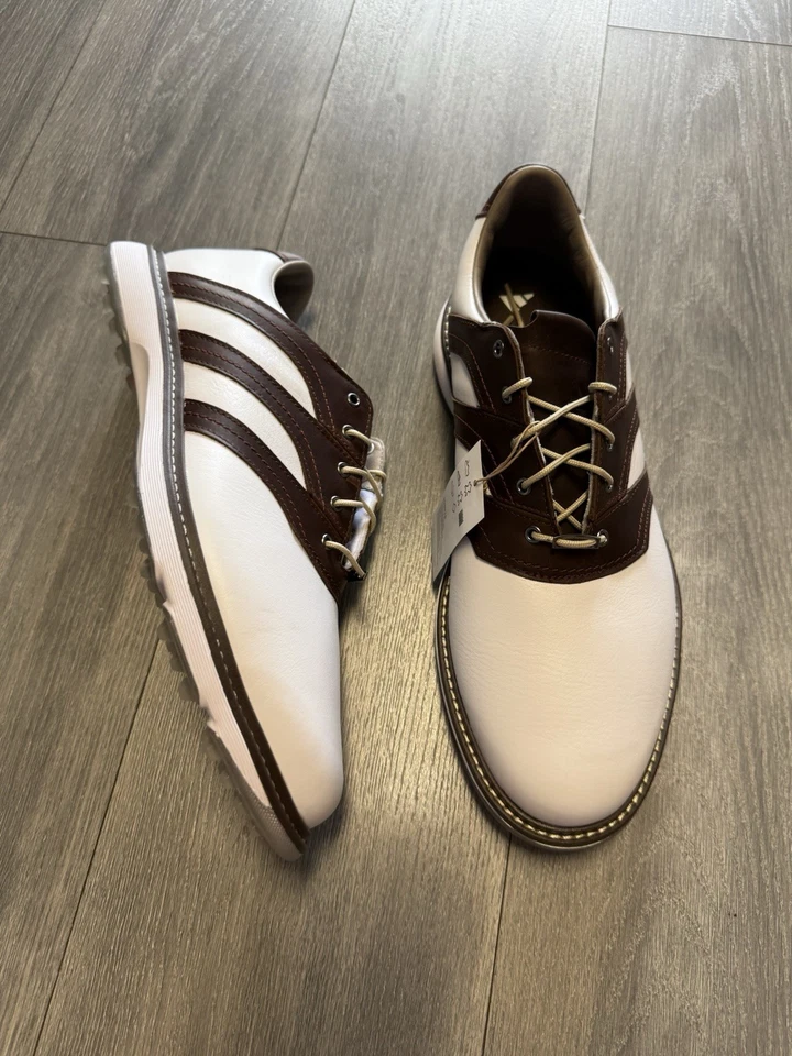 Zapatos de golf Adidas MC Z-Traxion para hombre blancos marrones sin clavos IG0910 talla 11 Foto 3 de 4