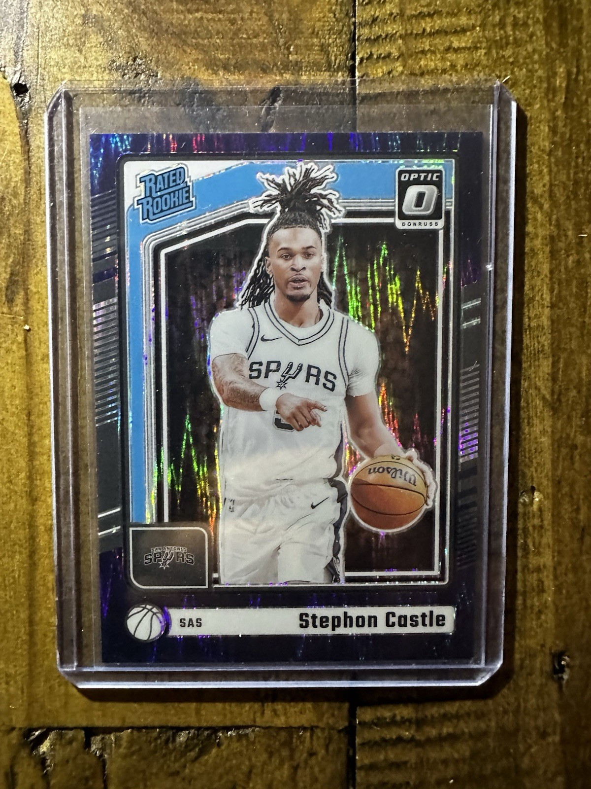 2024-25 Donruss Optic Stephon Castle Rated ROOKIE Purple Shock RC #254 Spurs ROY