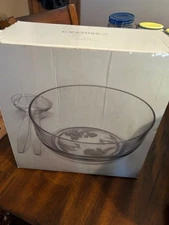 Essentials from Tuscany Collection Glass Bowl- Vintage not used with spoon