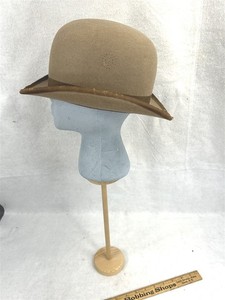 antique tan derby hat good condition hard to find color 7 1/8 original 19thc