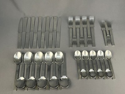 40 Pc  Retroneu LAUREN Mixed Lot  18/8 Stainless Steel Flatware ~ Korea: EUC
