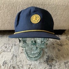 VTG Texas Instruments TI Metal Emblem Roped Hat Leather Strapback Cap USA Made