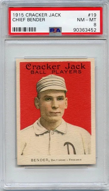 1915 Cracker Jack Chief Bender #19 PSA 8