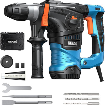 Seesii Heavy Duty Rotary Hammer: 13 Amp 1-1/4'' Sds-Plus Demolition Hammer Drill
