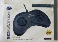 Retro-bit Sega Saturn Controller Black 10  Ca...