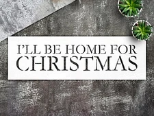 Home for Christmas Wall Art Reusable Plastic Stencil - StencilAir