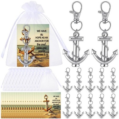Equsion 50 Pcs Christian Anchor Keychain Bulk Religious Inspirational Scriptu...