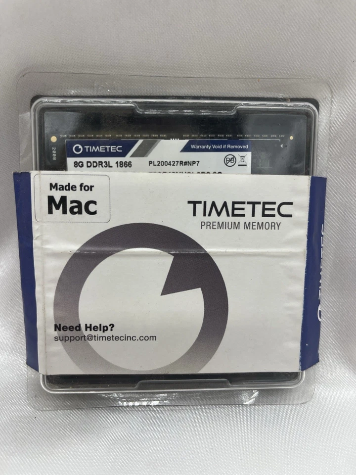Timetec 8GB KIT Each Compatible for Apple DDR3L for MacBook CL13 1.35 2Rx8 New - Image 2 of 3