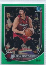 JAIME JAQUEZ JR 2025-26 BOWMAN CHROME #BCV-171 GREEN 89/99 PARALLEL MIAMI HEAT